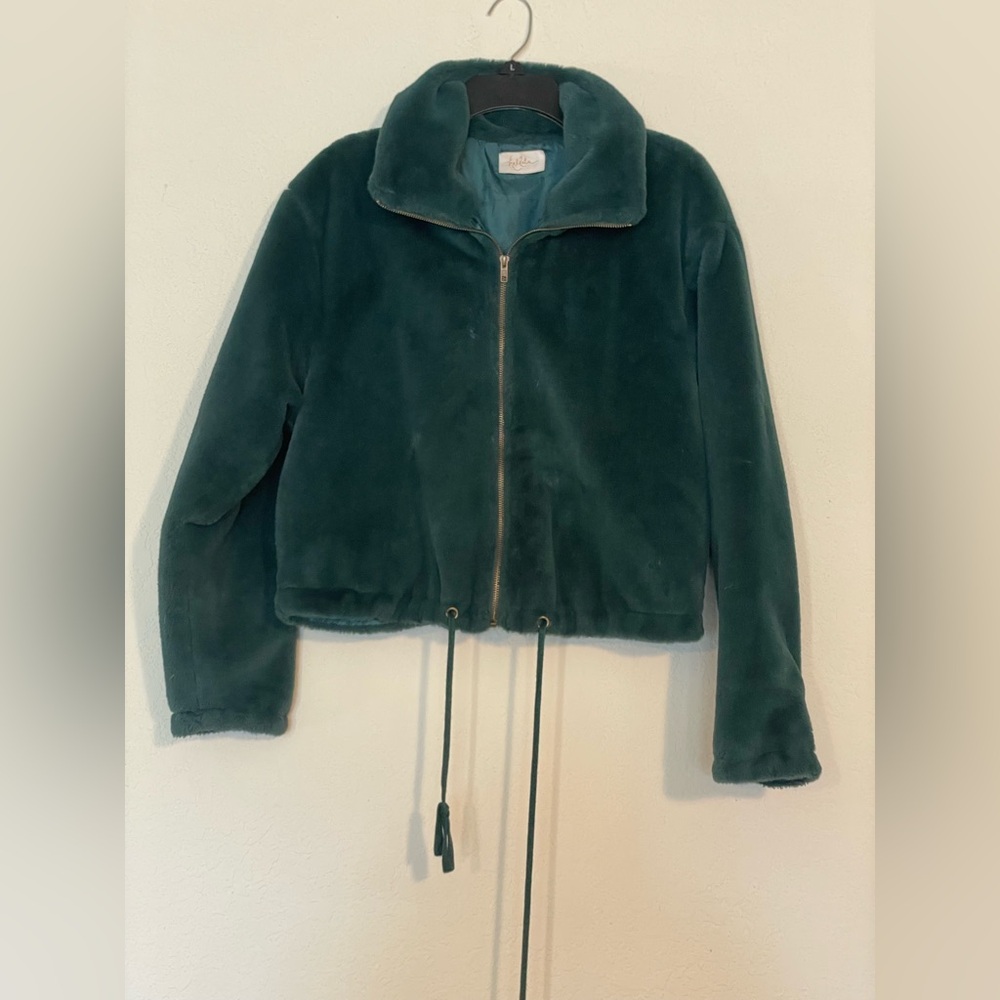 Women's Green Faux Fur Bomber
